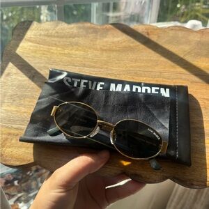 Steve Madden Mystie Gold Oval Sunglasses
